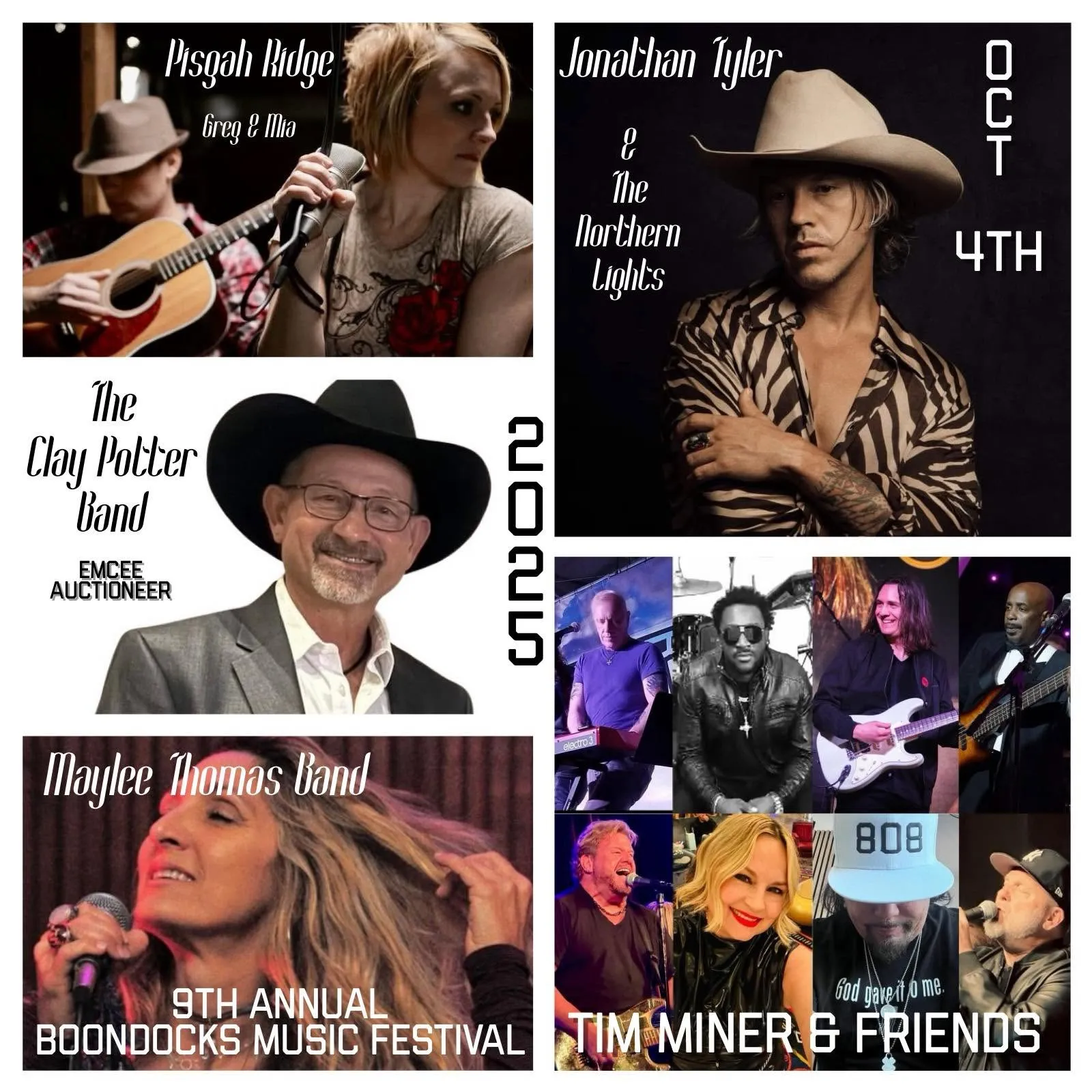 Boondocks Music Festival poster, Saturday, October 4, 2025