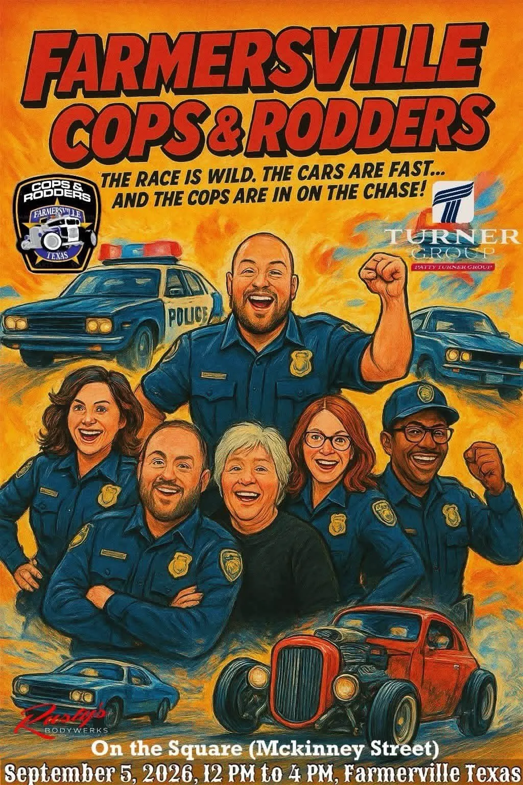 Farmersville Cops & Rodders poster, Saturday, September 5, 2026